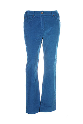 pause cafe pantalons femme de couleur bleu