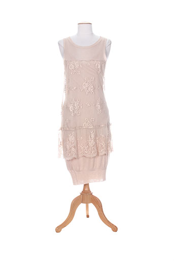 lauren vidal robes femme de couleur beige