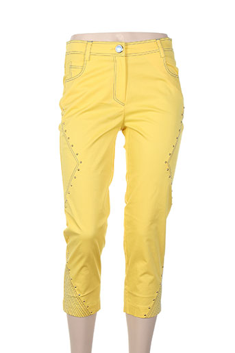 bleu d'azur pantacourts femme de couleur jaune