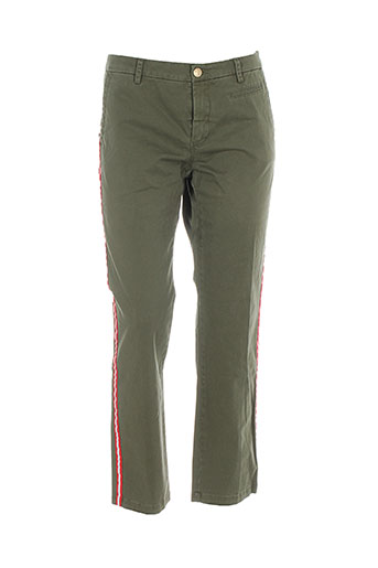 femme by michele rossi pantalons femme de couleur vert