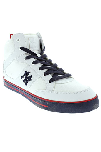 new york yankees chaussures homme de couleur blanc