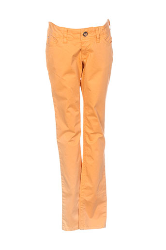 teddy smith pantalons fille de couleur orange