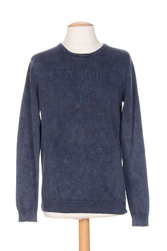 pepe jeans pulls garçon de couleur bleu