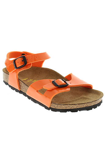 birkenstock chaussures fille de couleur orange