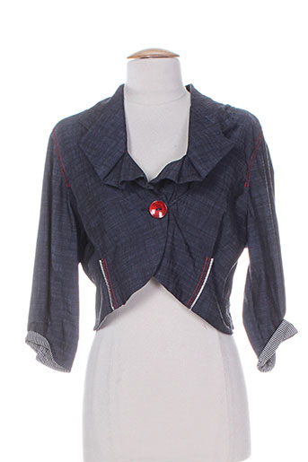 double jeu vestes femme de couleur bleu