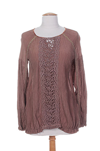 high chemises femme de couleur marron