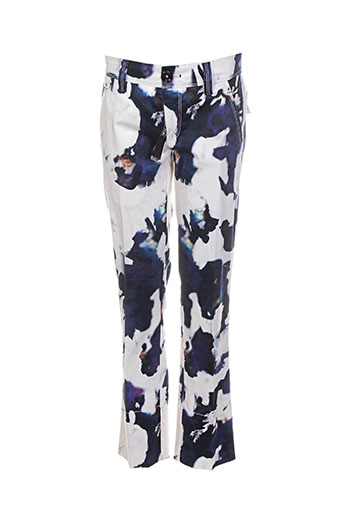 high pantalons femme de couleur bleu