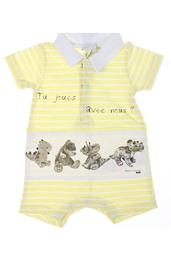 3 pommes combinaisons garçon de couleur jaune