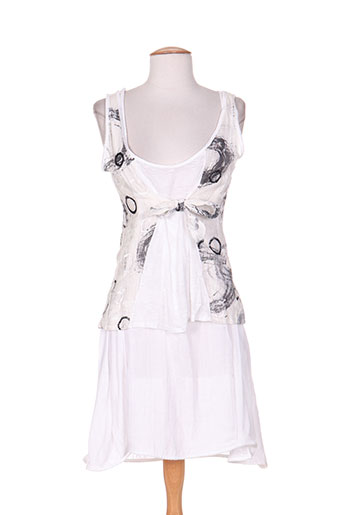 double jeu robes femme de couleur blanc