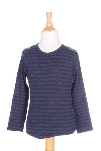 3 pommes t-shirts fille de couleur bleu