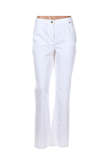 bleu de sym pantalons femme de couleur blanc