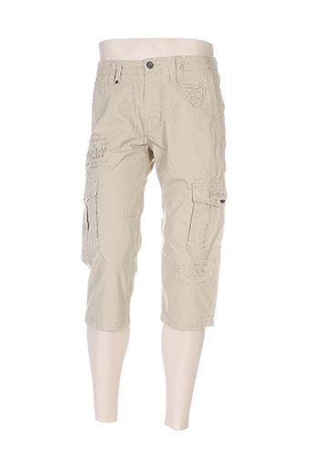 crossby pantacourts homme de couleur beige