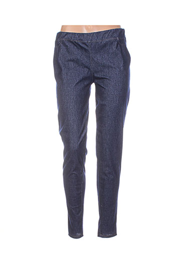 unica pantalons femme de couleur bleu