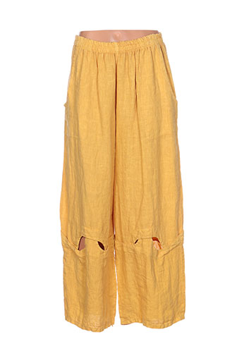 sabini pantalons femme de couleur jaune