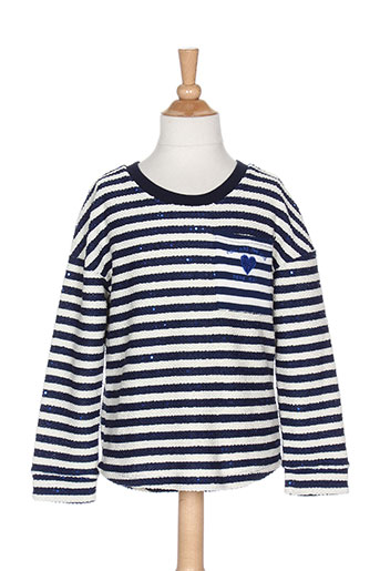 pepe jeans pulls fille de couleur bleu