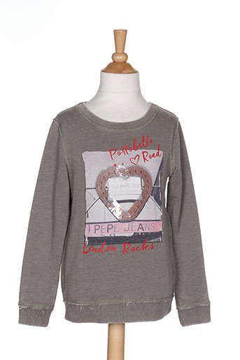 pepe jeans pulls fille de couleur marron