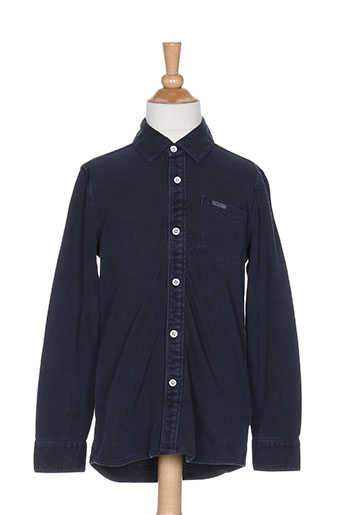 pepe jeans chemises garçon de couleur bleu