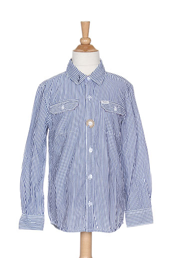 pepe jeans chemises garçon de couleur bleu