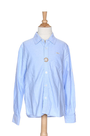 pepe jeans chemises garçon de couleur bleu