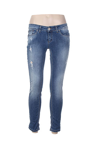 motel jeans femme de couleur bleu