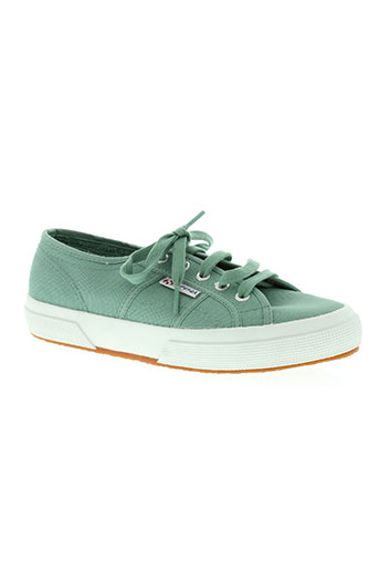 superga chaussures femme de couleur vert