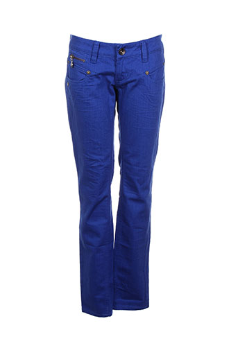 freeman t.porter pantalons femme de couleur bleu