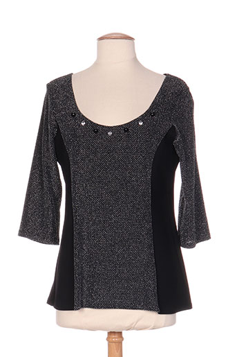 bleu d'azur t-shirts / tops femme de couleur noir
