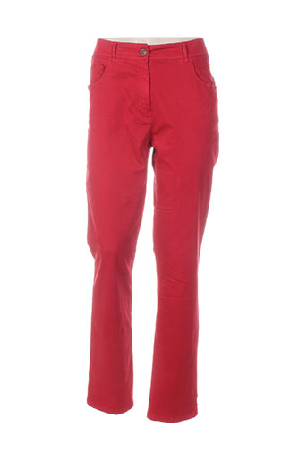pause cafe pantalons femme de couleur rouge