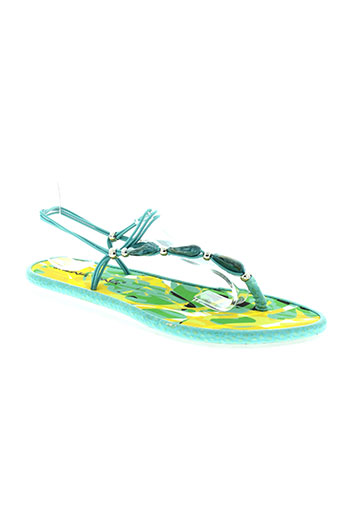 string tong chaussures femme de couleur vert