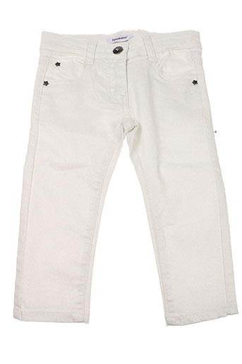 3 pommes pantacourts fille de couleur blanc