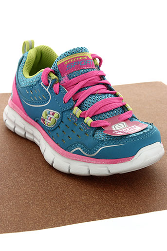 skechers chaussures fille de couleur bleu