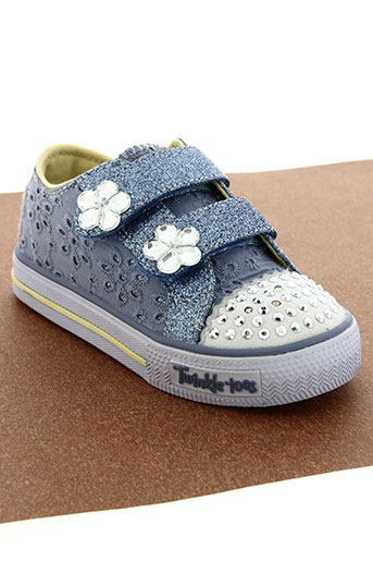 skechers chaussures fille de couleur bleu