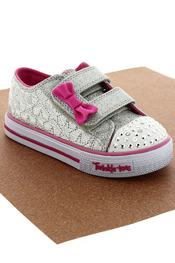 skechers chaussures fille de couleur gris