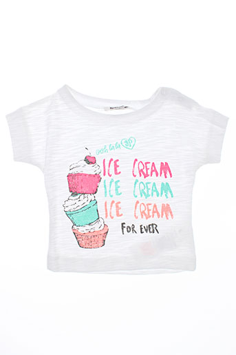 3 pommes t-shirts fille de couleur blanc