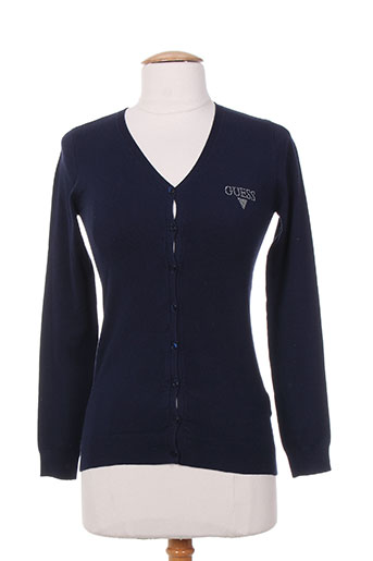 guess gilets fille de couleur bleu