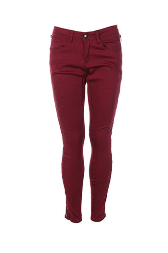 ikks pantalons fille de couleur rouge