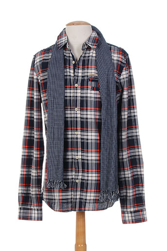 guess chemises homme de couleur bleu