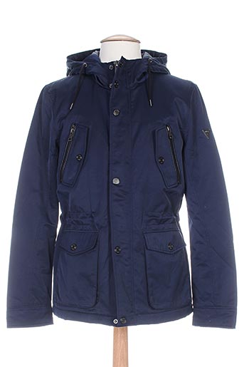 guess vestes homme de couleur bleu