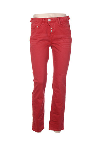 street one pantalons femme de couleur rouge