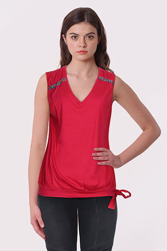 le petit baigneur t-shirts femme de couleur rouge