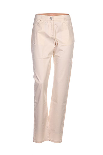 fred sabatier pantalons femme de couleur beige
