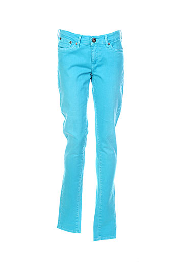 pepe jeans pantalons fille de couleur bleu