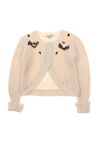 eliane et lena gilets fille de couleur beige