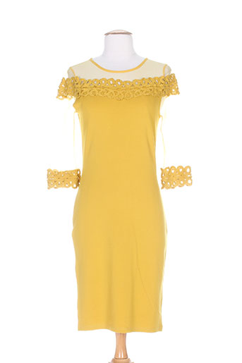 lulumary robes femme de couleur jaune