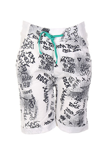 3 pommes shorts / bermudas garçon de couleur blanc