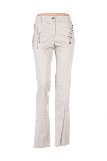 nathalie chaize pantalons femme de couleur beige
