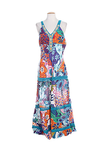 coton du monde robes femme de couleur bleu
