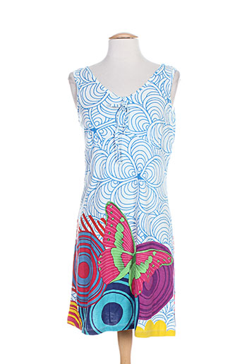 coton du monde robes femme de couleur bleu