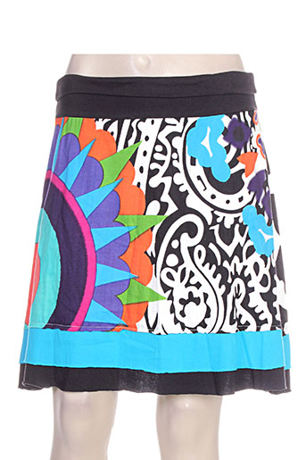 coton du monde jupes femme de couleur bleu