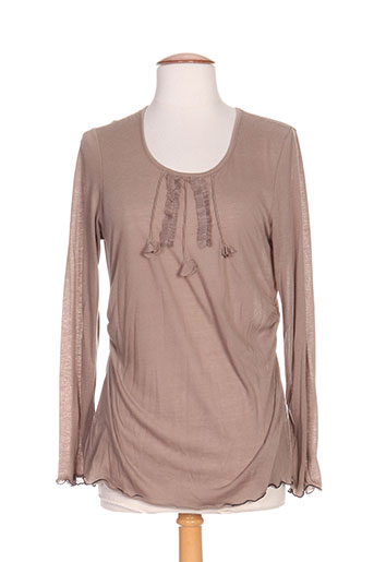 double jeu t-shirts femme de couleur beige